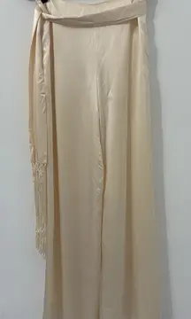 LAUREN Ralph Lauren Silk Wide Leg Pants Cream Ivory Sz 4