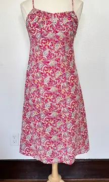 Vintage 90s Y2K Express Sleeveless Red Paisley Midi Dress