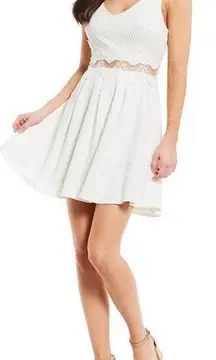 Sequin Hearts White Lace Dress