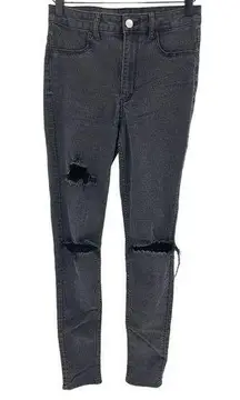 H&M  Divided Distressed Black Gray Skinny Jeans