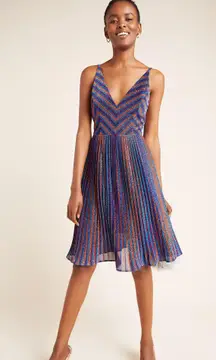 NWT  Black Label Haley Metallic Combo Multi Chevron Dress