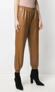 Apparis Ryan Vegan Leather Track Pants Joggers  in Camel Tan Women's Size XL