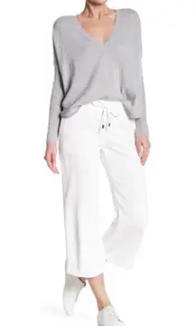 Alice + Olivia White Benny Crepe Cropped Drawstring Pants Size 0