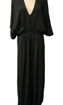 Free People Beach‎ Dolman Sleeve V Neck Cinch Waist Jumpsuit Black Size M