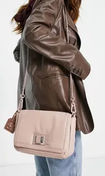 Steve Madden BTrixy Blush Pink Padded Buttery Faux Leather Croc Embossed Bag