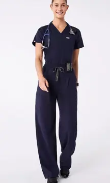 Figs Ultra High Rise Shelby Wide Leg Scrub Pants in Navy, Size XXS