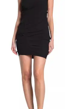 Lush Black Side Ruched Sleeveless Bodycon Cocktail‎ Party Mini Dress Size Small