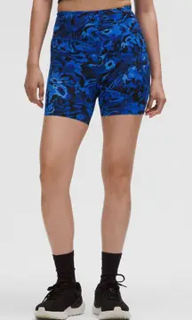 Lululemon Fast & Free HR Shorts 6” size 4 in flower meld galatic cobalt