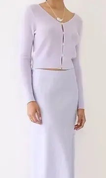 J Crew Gwyneth Midi Slip Skirt in Sweet Hyacinth Purple XL