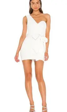 NBD white one shoulder dress