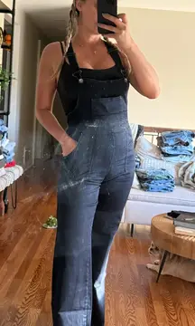Zara Women's Dark Blue Denim Overalls