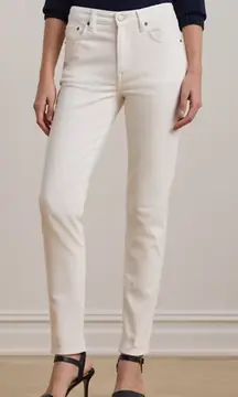Lauren Ralph Lauren Women White Wash High Rise Skinny Ankle Jeans Size 12‎ NWT