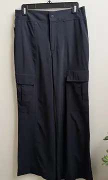 Athleta Black Chelsea High Rise Cargo Pant Pants Wide Leg Size 2