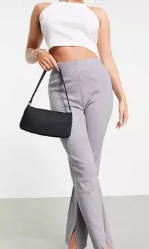 4th and reckless‎ knitted flare split pants Size Medium Light Gray Stretch