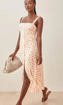 Red Floral Virgil Midi Dress