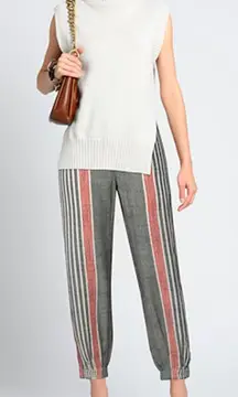 Tory Burch Ankle Pants 0 Tweed Striped High Waist Tapered