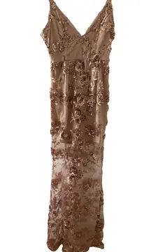 NWT FORMAL FLORAL SEQUIN LONG DRESS 