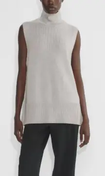 Aritiza x Babaton Gray 100% Wool Sleeveless Turtleneck Sweater Tunic Top S $148