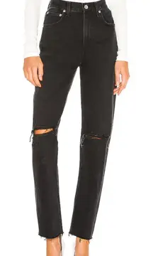 AGOLDE Cherie High Rise Straight Jeans Distortion Black Size 26 NWT