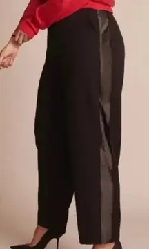 11 Honore Brook Tuxedo Trouser Dress Pants Satin Side Stripe‎ Black Plus Size 24