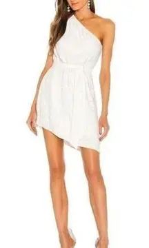 Retrofete Ella Sequin Dress in Moonglow White One Shoulder Size XXS NWT