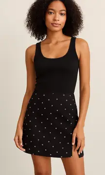 La Hearts Yin-Yang Mini Skirt with Side Slit