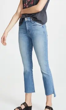 Mother The Insider Crop Step Fray Hem Jeans Thrilling Shots Size 24‎
