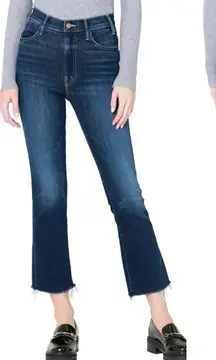 Mother Women’s The Hustler Ankle Fray Flared Boot Cut Jeans in Teaming Up 27