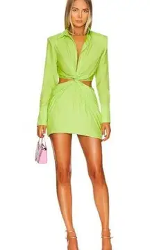 GAUGE81 Tokai Shirt Dress in Bright Green Small New Womens Mini Cut out Cocktail