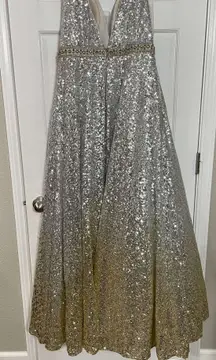 silver prom dress