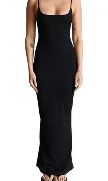 Feels Right Bodycon Maxi Dress Sz L Black Sultry Sexy Cocktail Date Nite