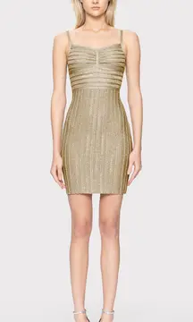 Herve Leger Paris Lurex Eyelash Sweetheart Dress Size Medium NWT Style No. 46OPC8466821-713