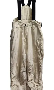 Obermeyer Insulated‎ Snow Bibs Ski Pants Winter Outdoor Suspender Beige