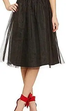 Soprano Black Plus Size Tulle Midi Skirt