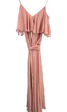Jenny Packham Formal Dress JP1033 Desert Rose Maxi Spaghetti Straps Size 6 New
