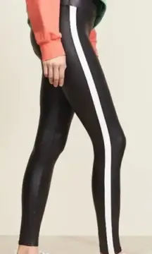 SPANX Faux Leather Side Stripe Leggings