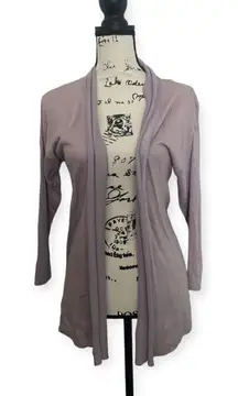 August Silk SZ M light purple open lightweight cardigan