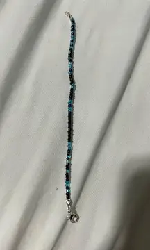 blue and black beaded bracelet/anklet