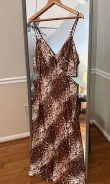 It’s Fashion Cut Out Long Dress Size 1x Brown