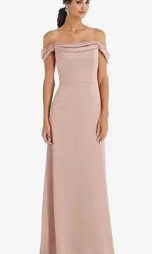 Dessy Collection Draped Pleat Off The Shoulder Maxi Dress