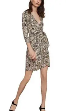 BCBGMaxAzria Cheetah Wrap Dress - Size Medium