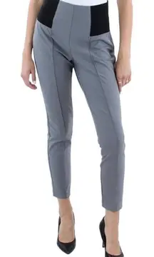 Lafayette 148 Ponte Knit High Rise Pintuck Slim Leg Dress Pants in Gray‎ Size XL