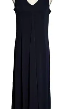 Chicos Size 1 US M Navy Blue Midi Dress Tank V Neck Slinky