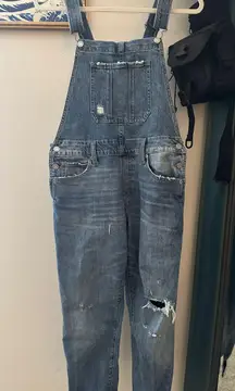 Lucky Brand Boyfriend Overalls Denim