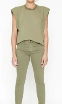 Free People‎ X Sandrine Rose Army Green Jean Size 27 New