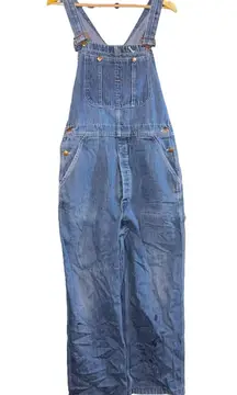 Vintage Big Mac Bib Overalls Men Medium Denim Square Bak Workwear USA Distressed