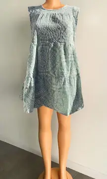 Light Green Floral Mini Dress