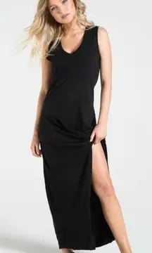 N:Philanthropy Bessie Maxi Dress Sleeveless Slit‎ Draped Jersey Black Size Small