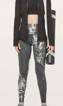 Lululemon Wunder Under High Rise Tight Foil 28”: Heather Black / Crinkle Brindle