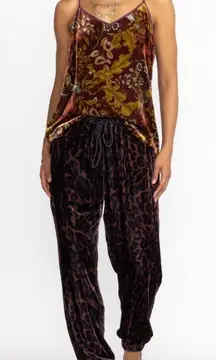 Johnny was French leopard velvet joggers silk‎ blend women’s size S